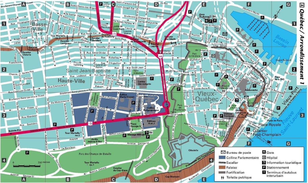 Harta orasului Quebec City