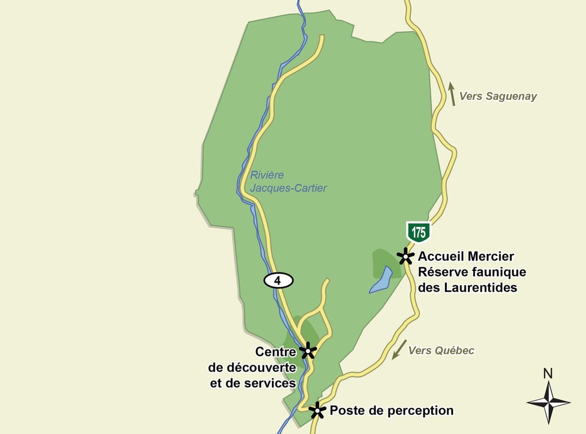 Harta jacques cartier national park trail