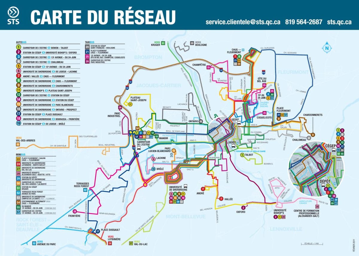 Quebec City rute de autobuz hartă