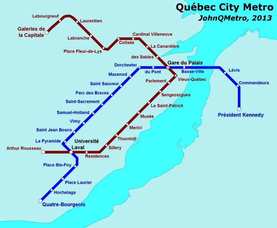 Quebec City subway map