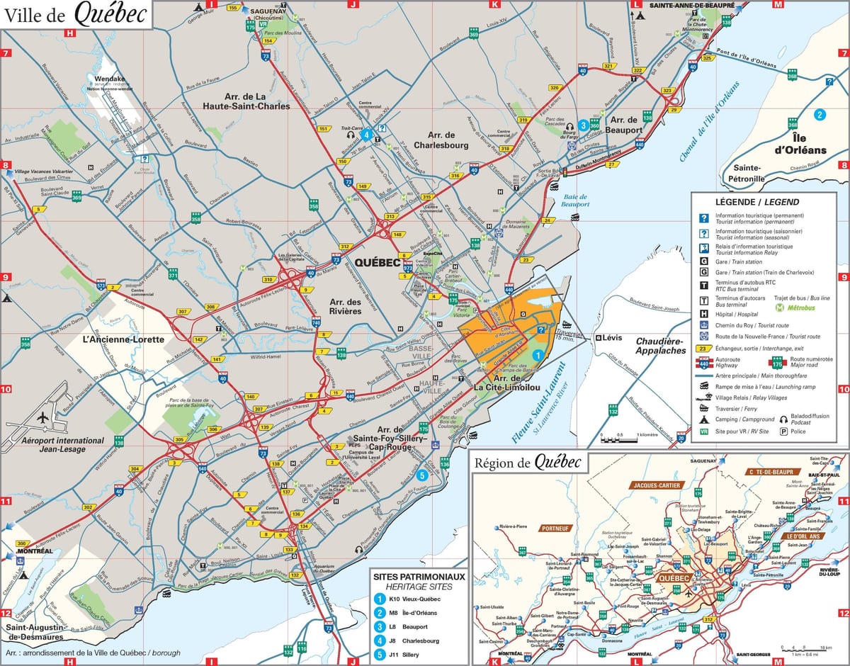 harta zona Quebec City
