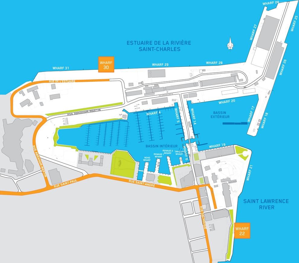 navă de croazieră terminal Quebec City arată hartă