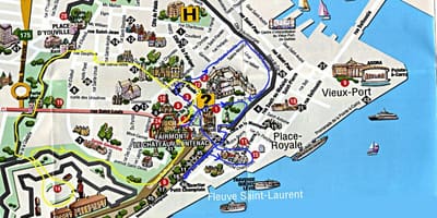 Harta old Quebec cu atracții