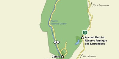 Harta jacques cartier national park trail