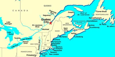 Quebec City arată hartă din canada