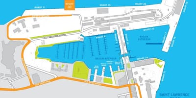 Navă de croazieră terminal Quebec City arată hartă